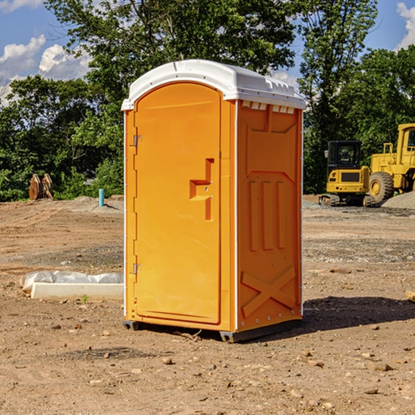 how often are the portable restrooms cleaned and serviced during a rental period in Allerton Iowa